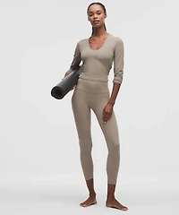 All It Takes Ribbed Nulu V-Neck Long-Sleeve Shirt *B-D Cups