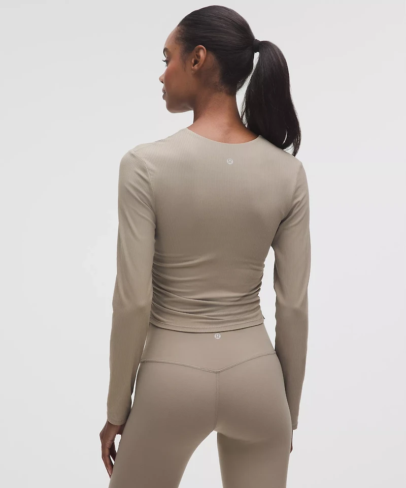 All It Takes Ribbed Nulu V-Neck Long-Sleeve Shirt *B-D Cups