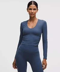 All It Takes Ribbed Nulu V-Neck Long-Sleeve Shirt *B-D Cups | Women's Long Sleeve Shirts