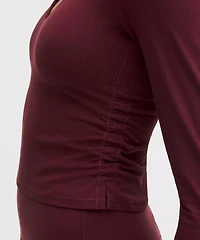 All It Takes Ribbed Nulu V-Neck Long-Sleeve Shirt *B-D Cups