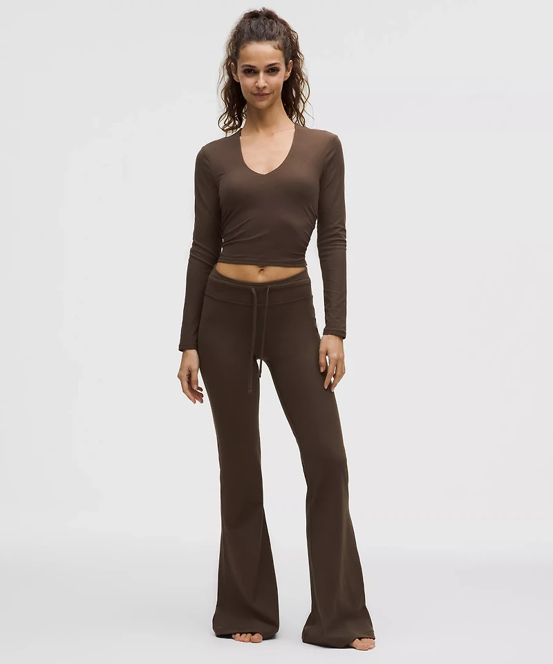 All It Takes Ribbed Nulu V-Neck Long-Sleeve Shirt *B-D Cups