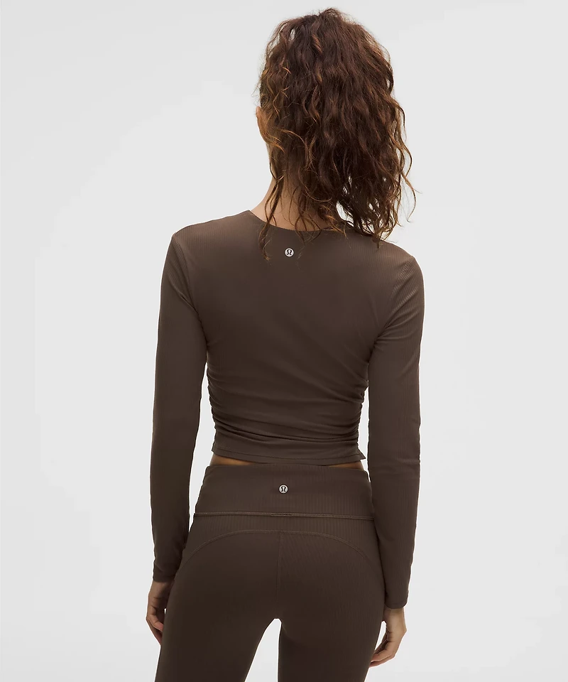 All It Takes Ribbed Nulu V-Neck Long-Sleeve Shirt *B-D Cups