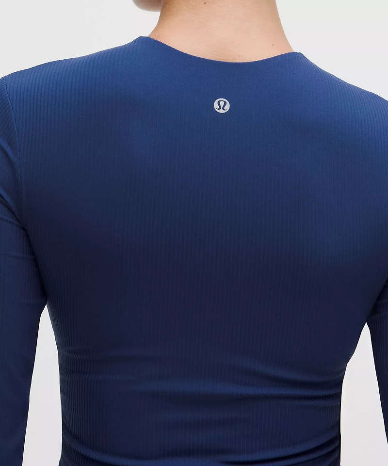 All It Takes Ribbed Nulu V-Neck Long-Sleeve Shirt *B-D Cups
