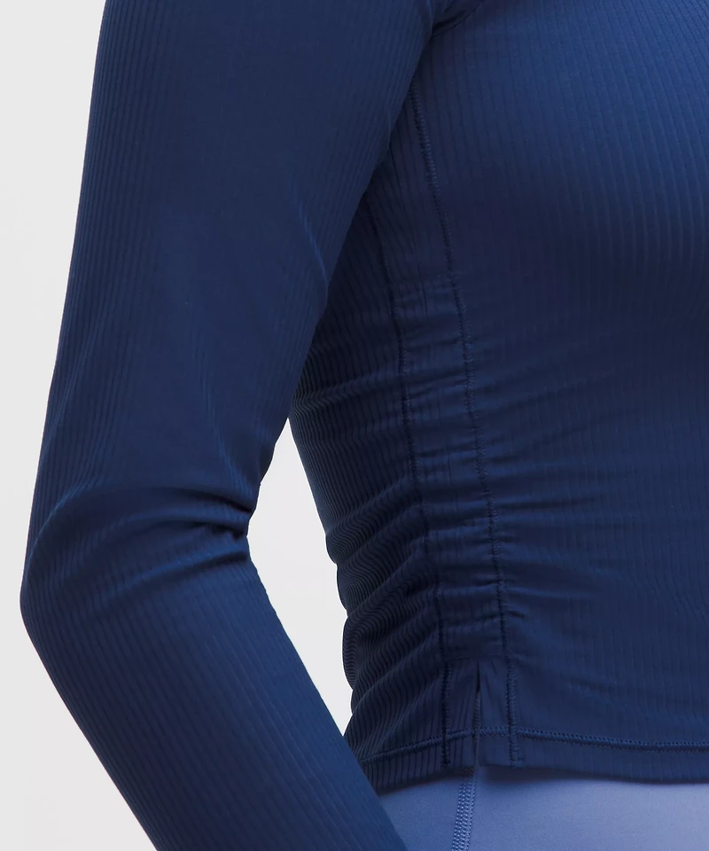 All It Takes Ribbed Nulu V-Neck Long-Sleeve Shirt *B-D Cups