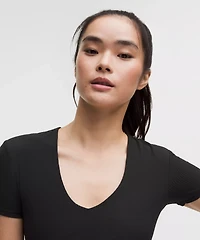 All It Takes Ribbed Nulu V-Neck T-Shirt *B–D Cups | Women's Short Sleeve Shirts & Tee's
