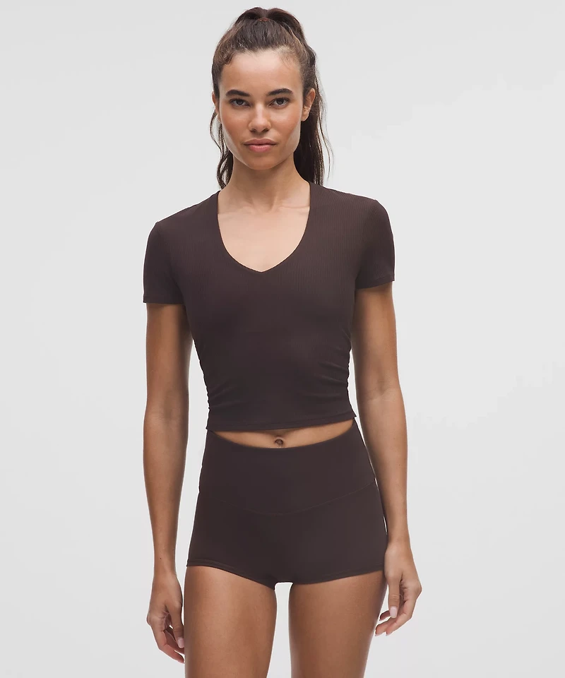 All It Takes Ribbed Nulu V-Neck T-Shirt *B–D Cups