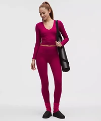 All It Takes Ribbed Nulu V-Neck Long-Sleeve Shirt *B-D Cups