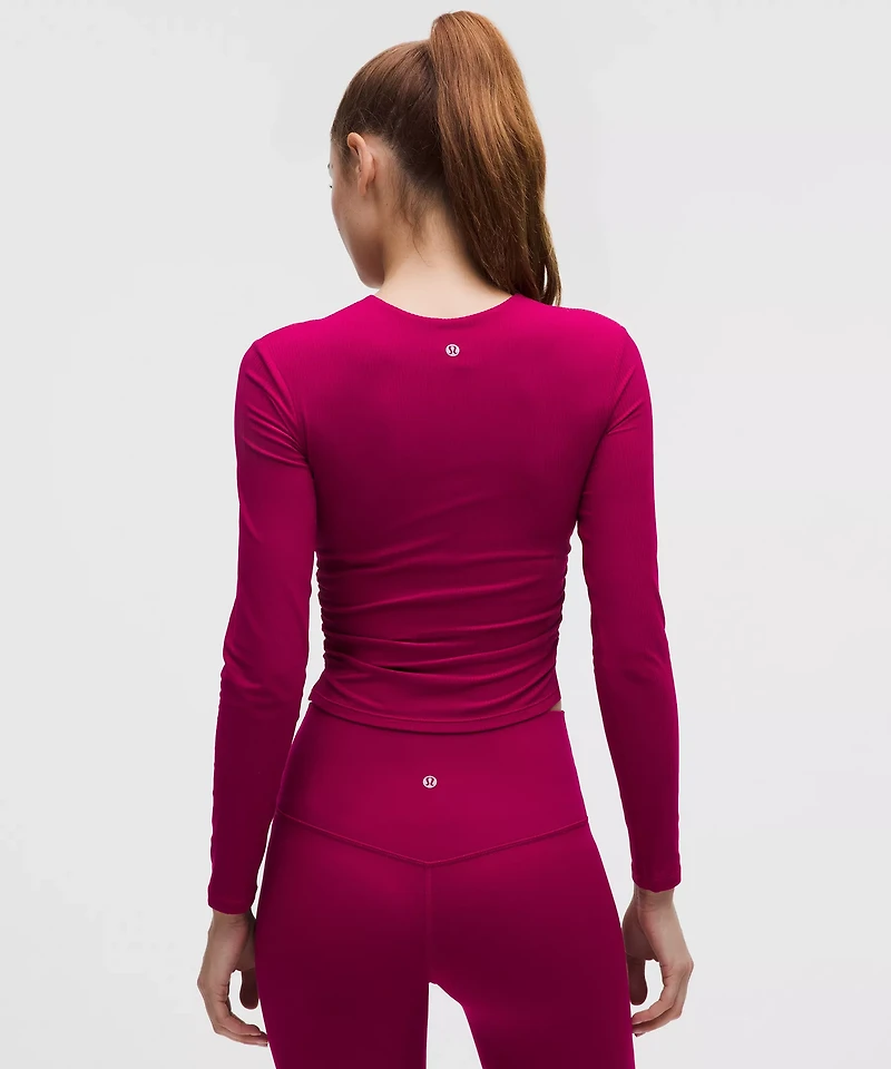 All It Takes Ribbed Nulu V-Neck Long-Sleeve Shirt *B-D Cups