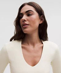 All It Takes Ribbed Nulu V-Neck Long-Sleeve Shirt *B-D Cups | Women's Long Sleeve Shirts