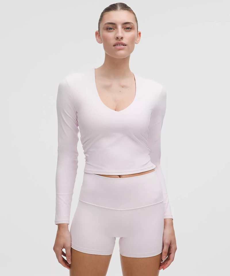 All It Takes Ribbed Nulu V-Neck Long-Sleeve Shirt *B-D Cups | Women's Long Sleeve Shirts