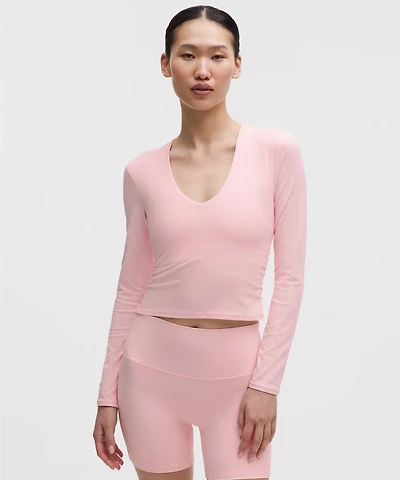 All It Takes Ribbed Nulu V-Neck Long-Sleeve Shirt *B-D Cups