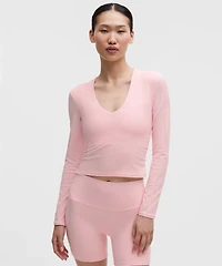 All It Takes Ribbed Nulu V-Neck Long-Sleeve Shirt *B-D Cups