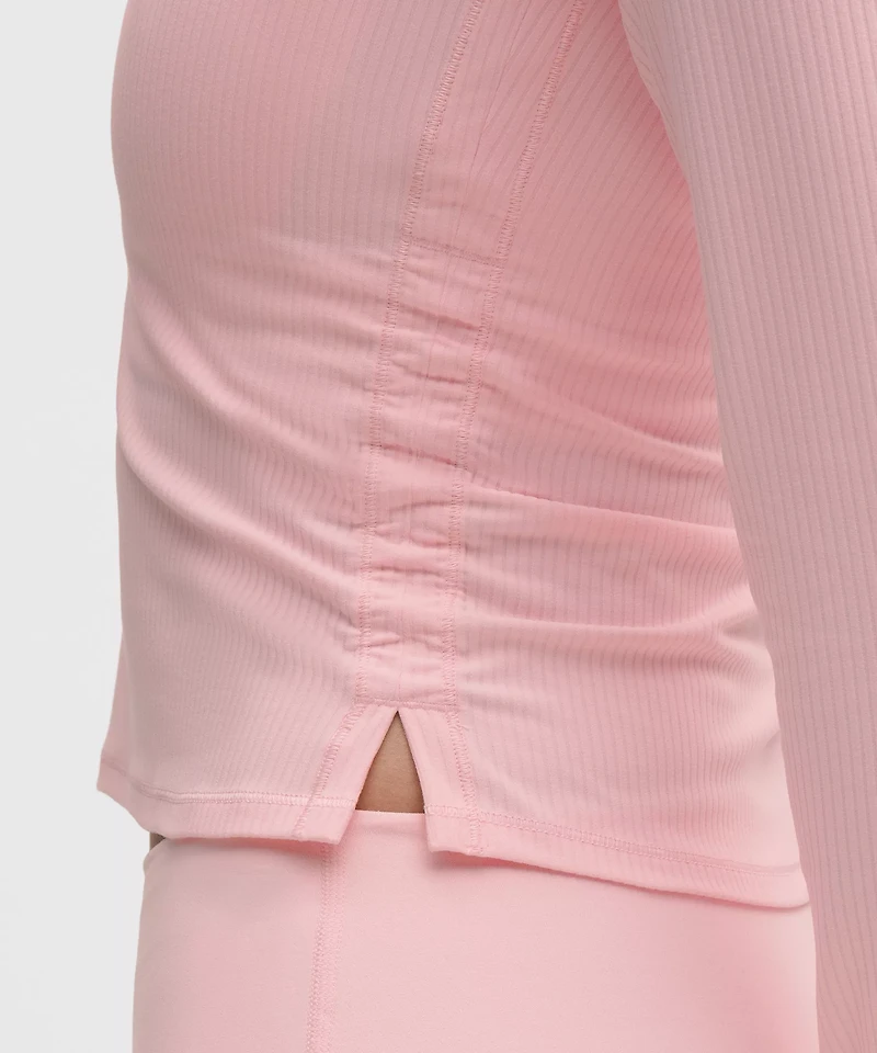 All It Takes Ribbed Nulu V-Neck Long-Sleeve Shirt *B-D Cups