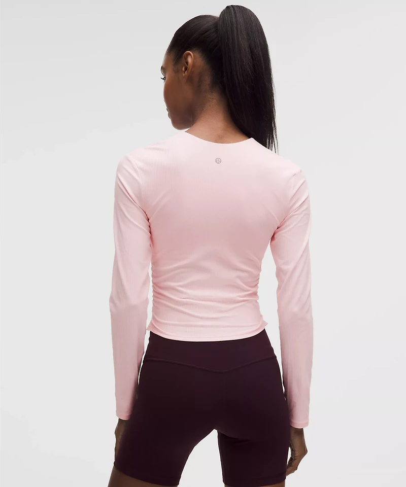 All It Takes Ribbed Nulu V-Neck Long-Sleeve Shirt *B-D Cups