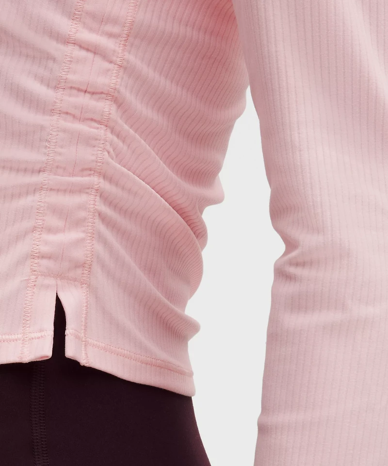 All It Takes Ribbed Nulu V-Neck Long-Sleeve Shirt *B-D Cups