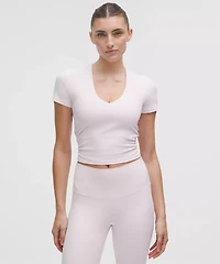 All It Takes Ribbed Nulu V-Neck T-Shirt *B–D Cups | Women's Short Sleeve Shirts & Tee's