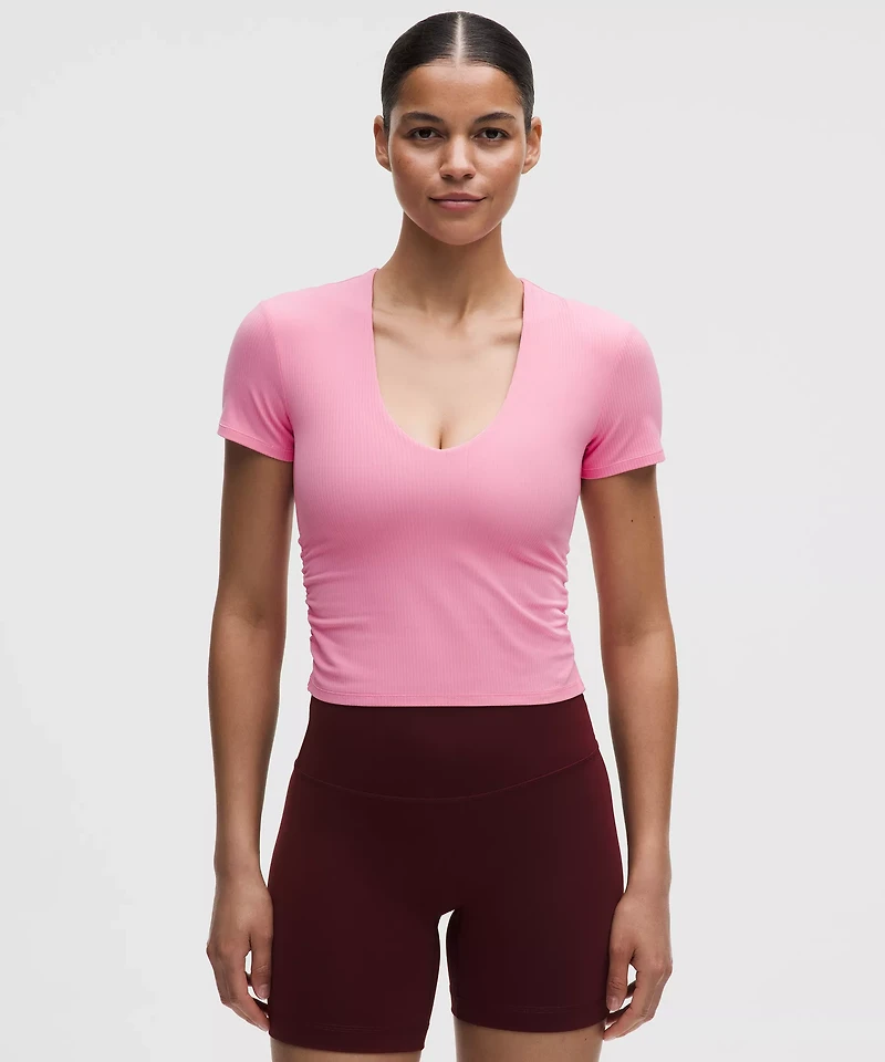 All It Takes Ribbed Nulu V-Neck T-Shirt *B–D Cups