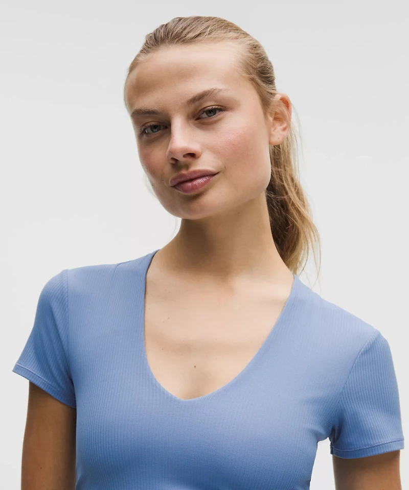 All It Takes Ribbed Nulu V-Neck T-Shirt *B–D Cups