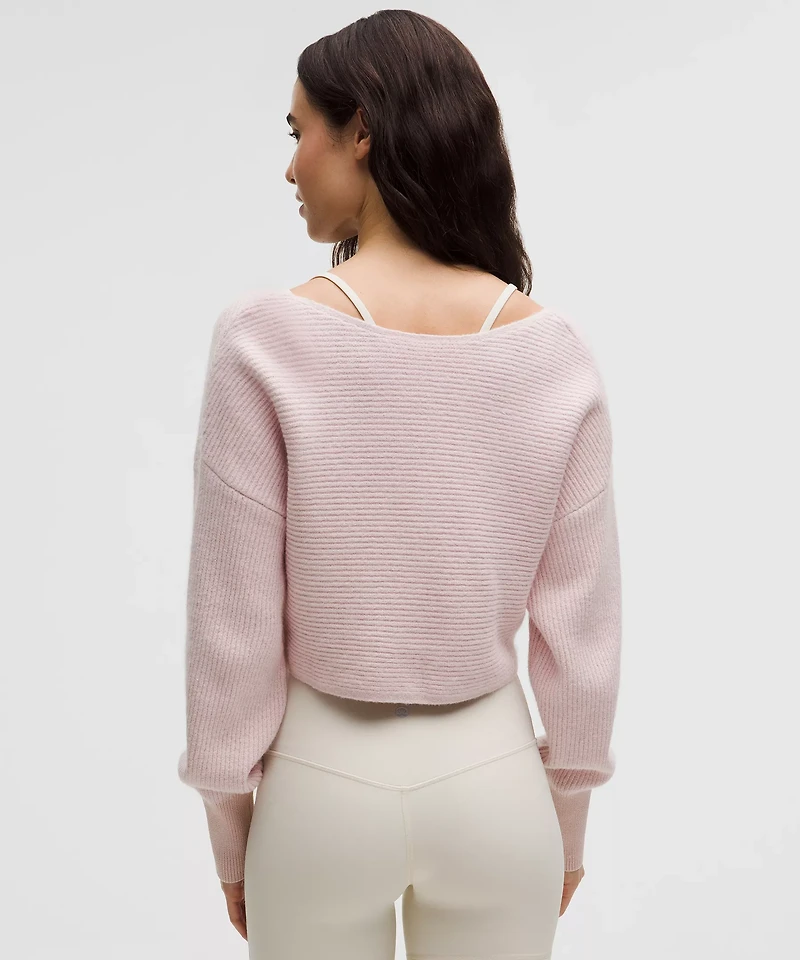 Brushed Cotton Reversible Crossover Sweater