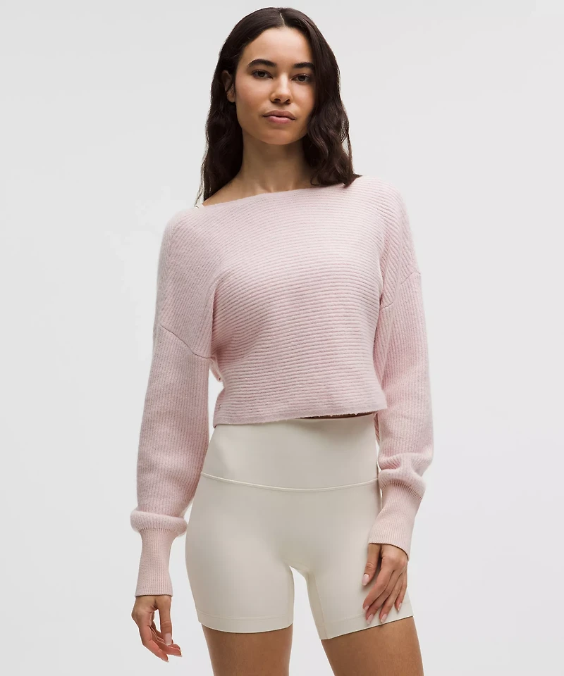 Brushed Cotton Reversible Crossover Sweater