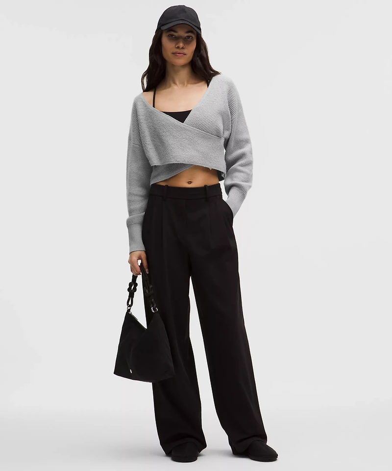 Brushed Cotton Reversible Crossover Sweater