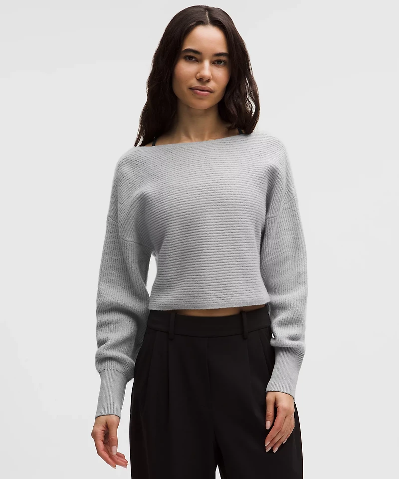 Brushed Cotton Reversible Crossover Sweater