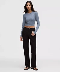 Hold Tight Straight-Hem Cropped Long-Sleeve Shirt