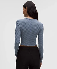 Hold Tight Straight-Hem Cropped Long-Sleeve Shirt