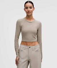 Hold Tight Straight-Hem Cropped Long-Sleeve Shirt