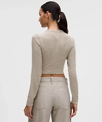 Hold Tight Straight-Hem Cropped Long-Sleeve Shirt