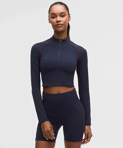 Wunder Train Cropped Long-Sleeve Half Zip