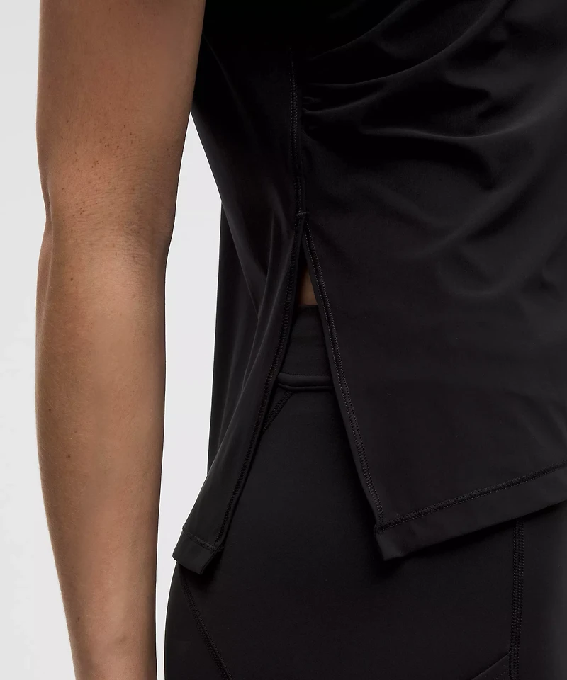 Side-Ruched Running Short-Sleeve Shirt