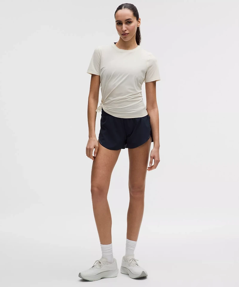 Side-Ruched Running Short-Sleeve Shirt