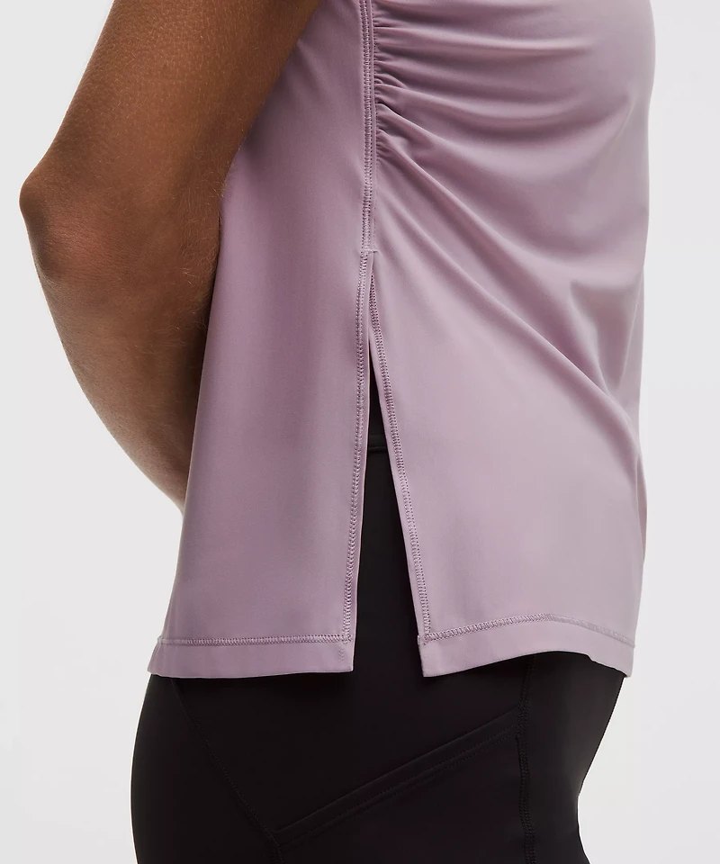Side-Ruched Running Short-Sleeve Shirt