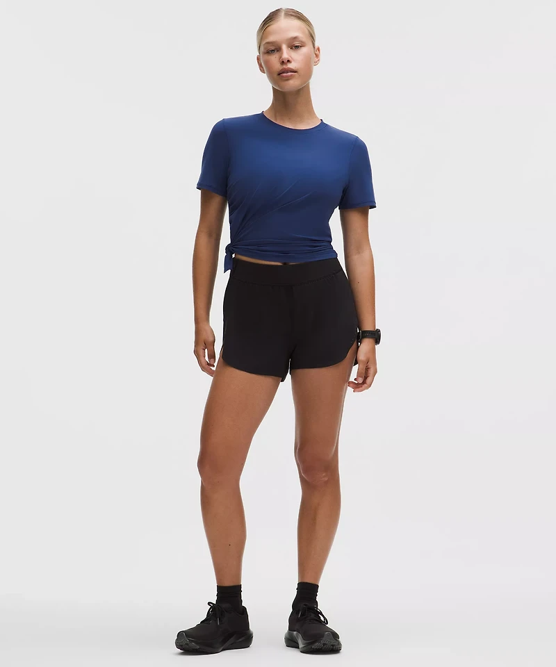 Side-Ruched Running Short-Sleeve Shirt