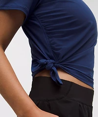 Side-Ruched Running Short-Sleeve Shirt