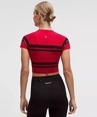 Swiftly Tech Cropped Short-Sleeve Shirt 2.0 *Stripe