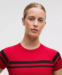 Swiftly Tech Cropped Short-Sleeve Shirt 2.0 *Stripe