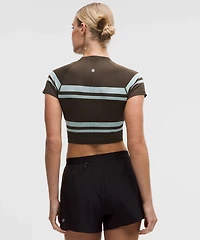 Swiftly Tech Cropped Short-Sleeve Shirt 2.0 *Stripe