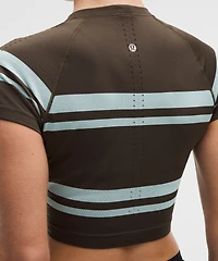 Swiftly Tech Cropped Short-Sleeve Shirt 2.0 *Stripe