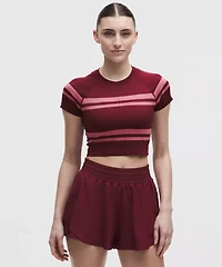 Swiftly Tech Cropped Short-Sleeve Shirt 2.0 *Stripe