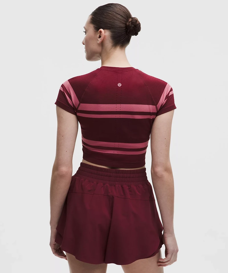 Swiftly Tech Cropped Short-Sleeve Shirt 2.0 *Stripe