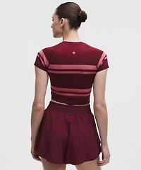 Swiftly Tech Cropped Short-Sleeve Shirt 2.0 *Stripe