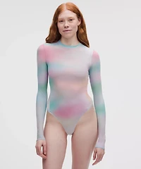 Wundermost Ultra-Soft Nulu Mesh Long-Sleeve Crewneck Bodysuit *Pride