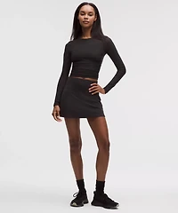 Mesh Ruched Long-Sleeve Shirt