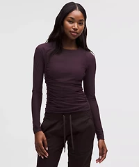 Mesh Ruched Long-Sleeve Shirt