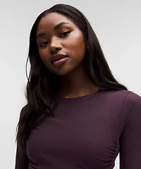 Mesh Ruched Long-Sleeve Shirt