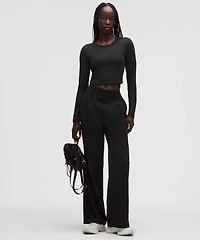 Hold Tight Straight-Hem Cropped Long-Sleeve Shirt