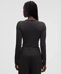 Hold Tight Straight-Hem Cropped Long-Sleeve Shirt