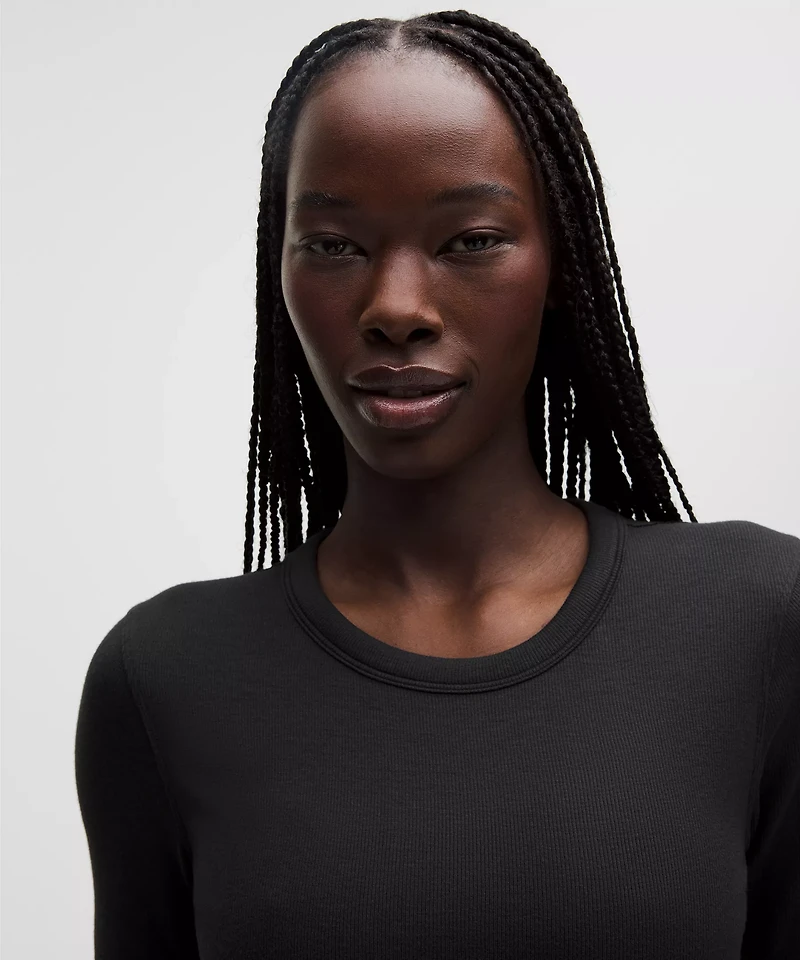 Hold Tight Straight-Hem Cropped Long-Sleeve Shirt